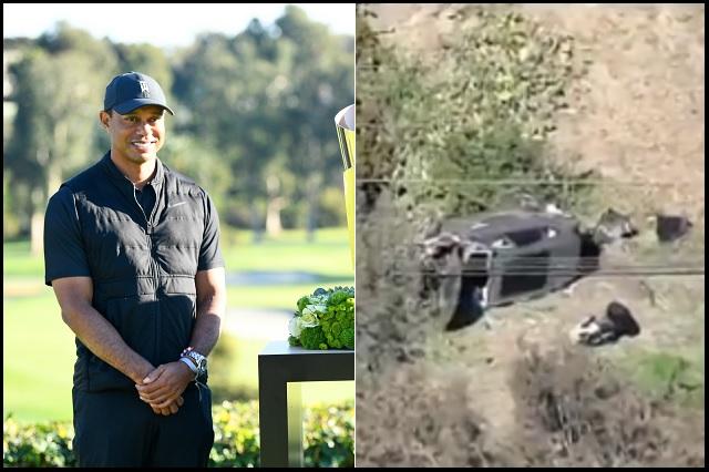 Tiger Woods hospitalizado tras aparatoso accidente de tránsito