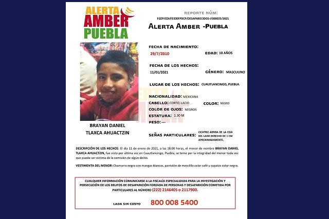 Activan Alerta Amber para localizar a menor en Puebla