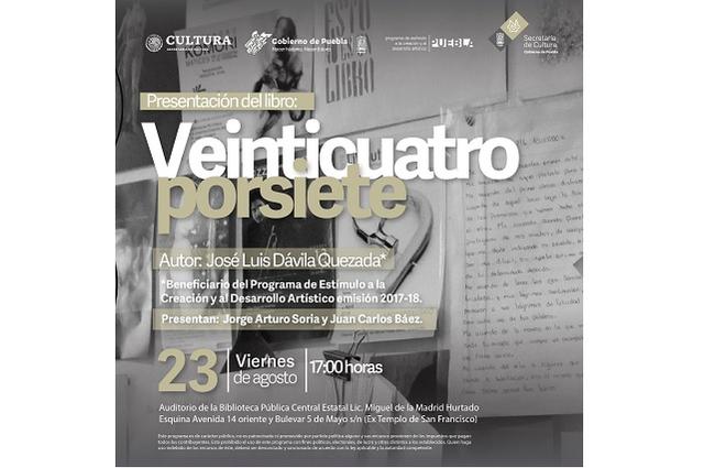 Secretaría de Cultura de Puebla publica libro “Veinticuatroporsiete”