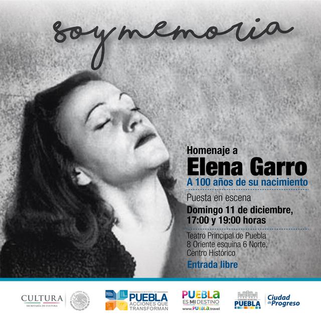 Puebla se suma al homenaje nacional a Elena Garro con puesta en escena 