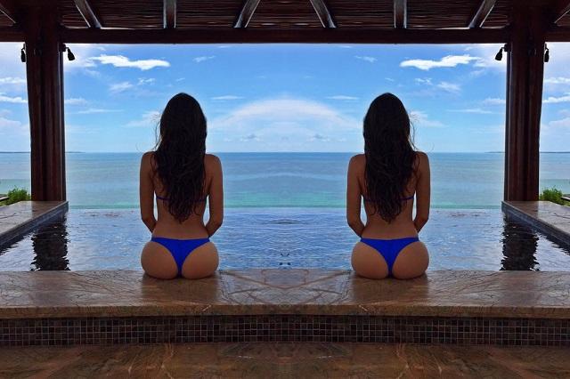 Presume Jen Selter su sexy trasero en México con tanga azul