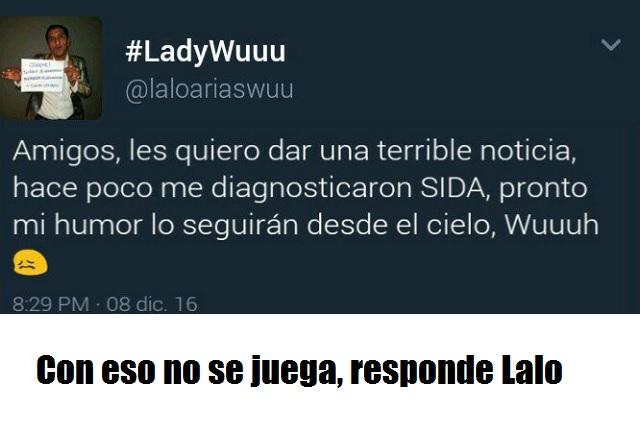 Difunden falso rumor en Twitter de que #LadyWuuu tiene SIDA