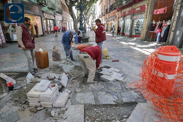 Reinicia ayuntamiento de Puebla obras en tramo de la 5 de mayo