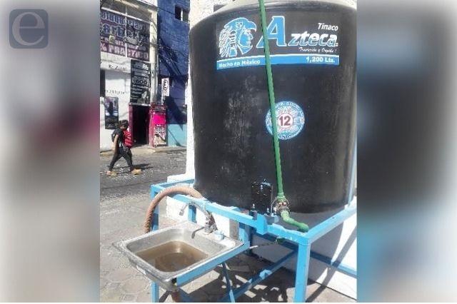 Se quedan lavamanos públicos en Atlixco para prevenir el covid