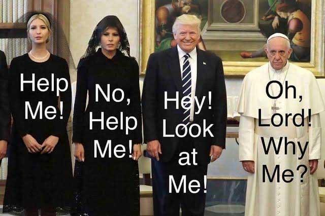 De terror y risa los memes de Melania e Ivanka Trump visitando al Papa