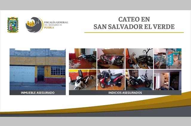 En San Salvador El Verde, FGE aseguró 19 motos y mercancía