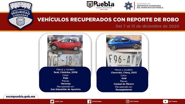 Remitió Policía Municipal de Puebla 15 vehículos al MP