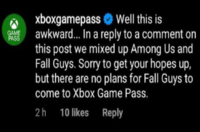 Xbox confunde Fall Guys con Among Us
