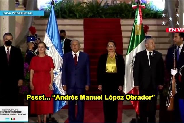 Olvidan nombre de AMLO en evento oficial en Honduras