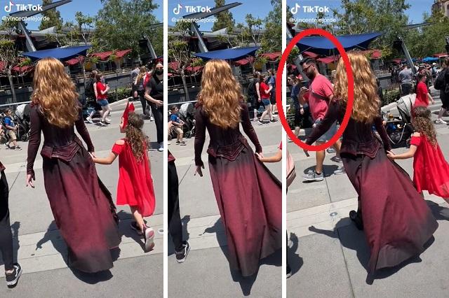 Video: ¿Hombre aparece de la nada en video de Scarlet Witch en Disney?