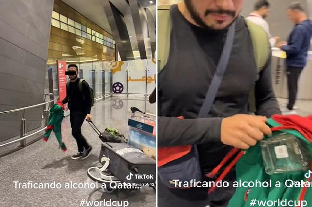 Mexicanos meten alcohol de forma ilegal a Qatar y presumen video