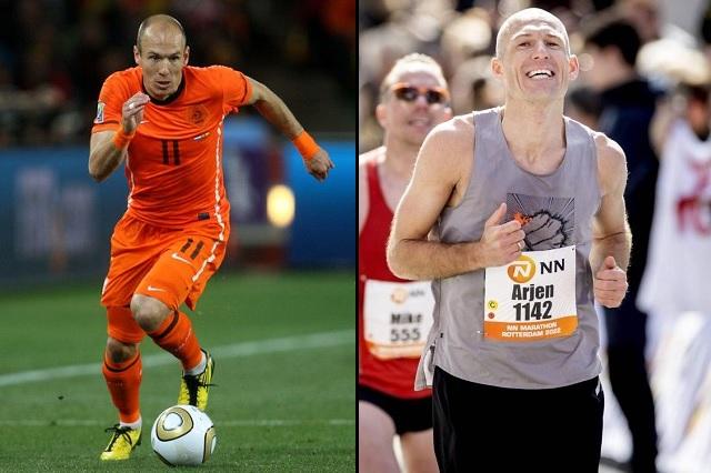 Mejor que Sneijder, Arjen Robben reaparece en un maratón 