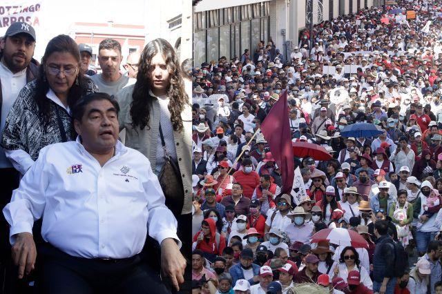 Barbosa encabeza marcha en favor de la Cuarta Transformación en Puebla