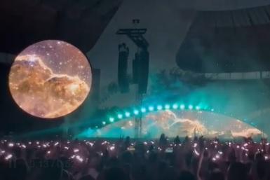 Imágenes espaciales del James Webb llegan a concierto de Coldplay