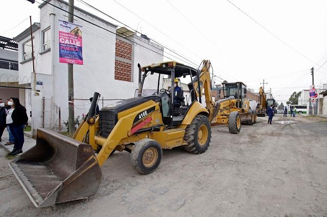 Con 10.7 mdp rehabilitarán tres calles de Granjas Puebla