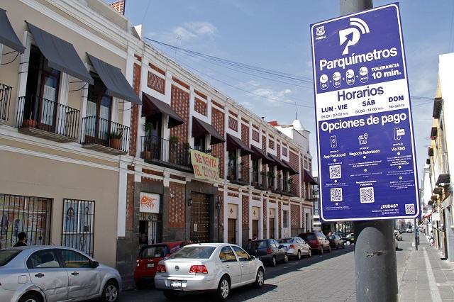 Cuarta hora en parquímetros de Puebla capital será gratuita