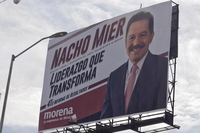 Ignacio Mier se promociona con espectaculares en Puebla