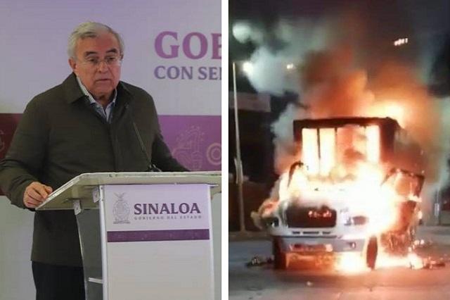 Gobernador de Sinaloa llama a la calma tras balaceras y narcobloqueos