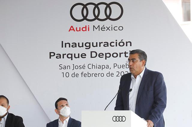 Gobierno de Puebla y Audi inauguran parque deportivo en San José Chiapa