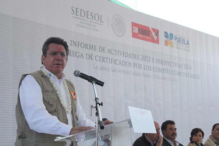 Informa Vega Rayet de avances de la Cruzada contra el Hambre en Puebla