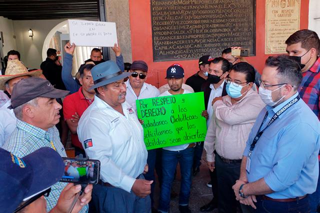 Con manifestación exigen obra pública y cuentas claras en Cholula
