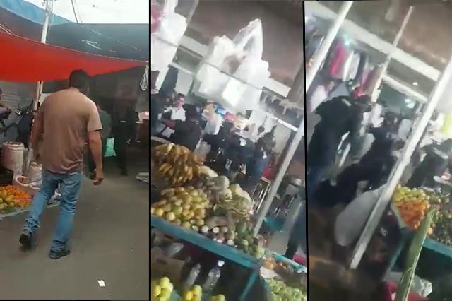 Operativo en Mercado Hidalgo desata trifulca por pirotecnia