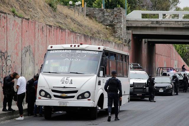 Robo a transporte público en Puebla capital aumentó 44 %