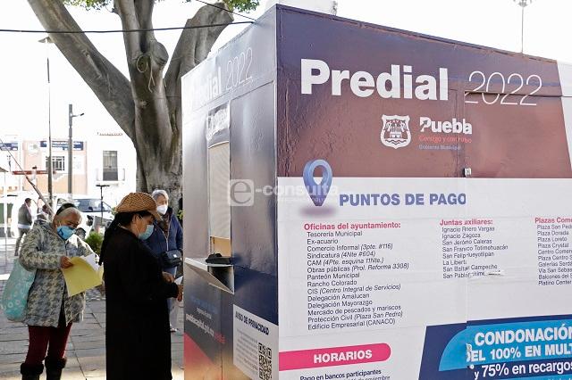 Sólo 56% de los contribuyentes paga predial en Puebla capital