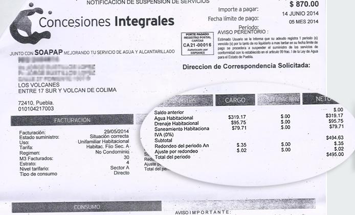 Cancelan usuarios pago de agua en Puebla por aumentos de hasta 388%