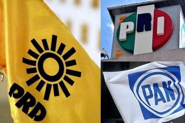 PAN, PRI y PRD forman alianza parcial en Puebla para 2021