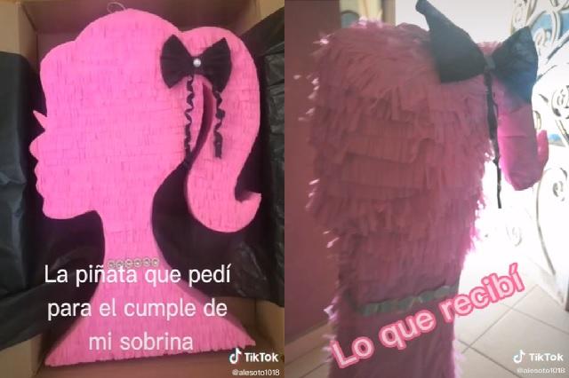 Viral: Mujer recibe piñata malformada de Barbie