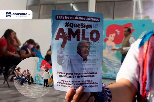 Con medicinas reclutan a ejército para consulta de AMLO en Puebla