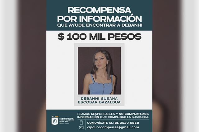 NL ofrece 100 mil pesos por información de Debanhi Escobar