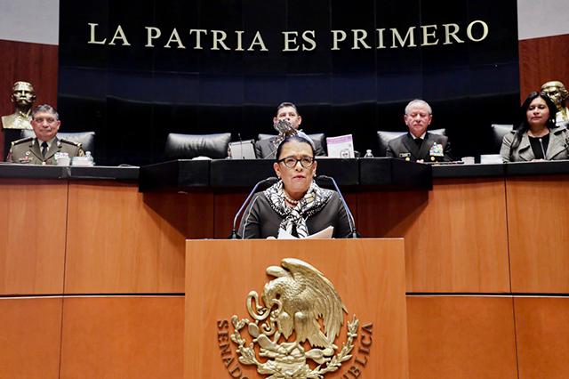 Rosa Icela Rodríguez niega militarización ante el Senado