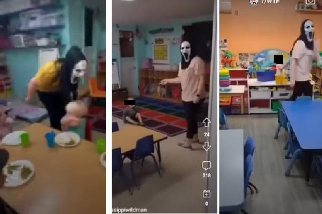 Trabajadora asusta a niños de guardería con máscara de ‘Scream’