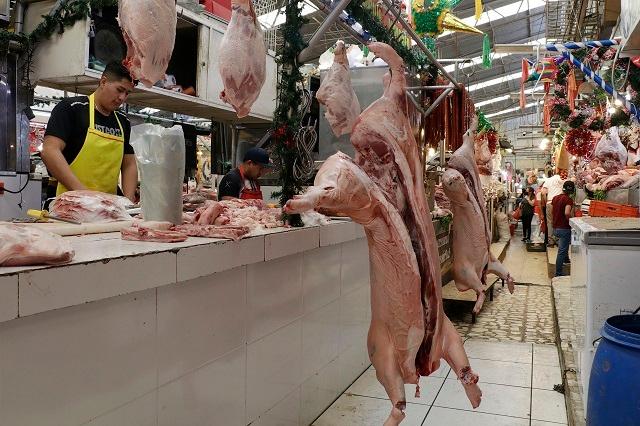 Sube precio de carne de cerdo por Navidad en Tehuacán