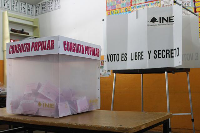 Casillas para votar por revocación de mandato en Puebla