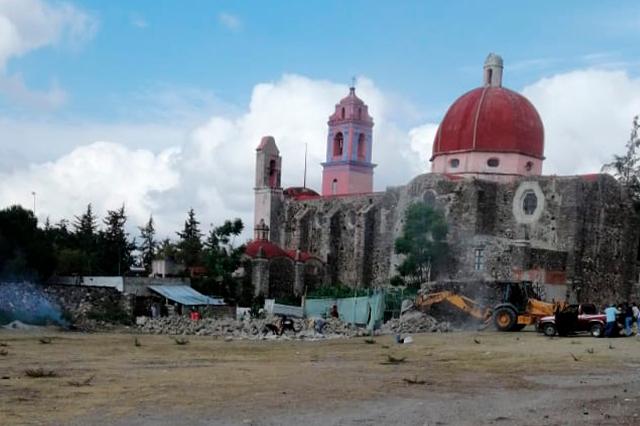 Tras obras de INAH dañan templo histórico de Cuautinchán